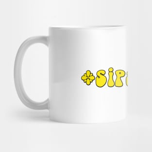 Sips Tea Groovy Text Yellow Color For Funny Girls Mug